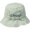 Muntgroen/ecru gestreept zonnehoedje - Sander reversible seersucker sun hat peppermint/sandy
